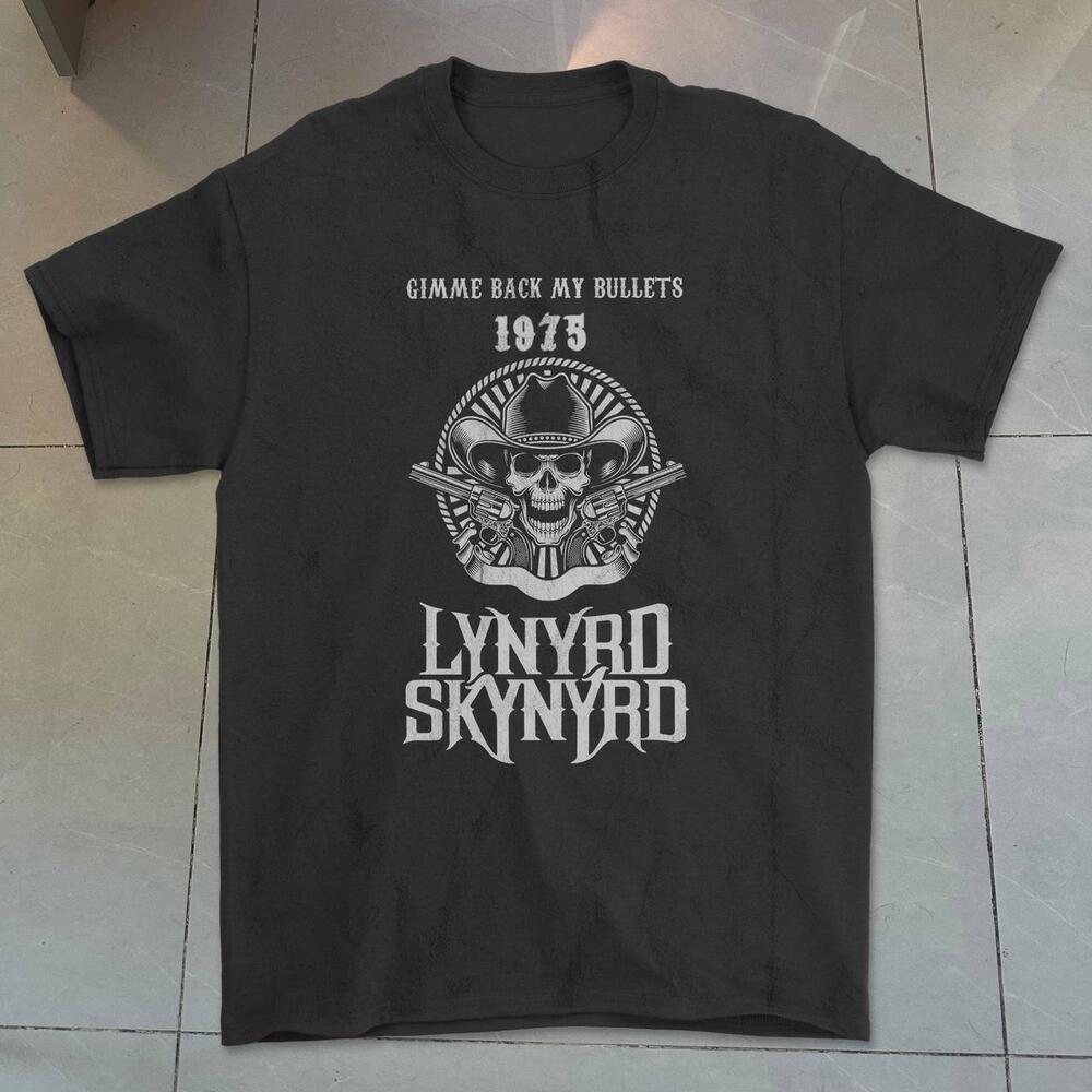 Lynyrd Skynyrd 1973 Gimme Back My Bullets Black Cotton T Shirt